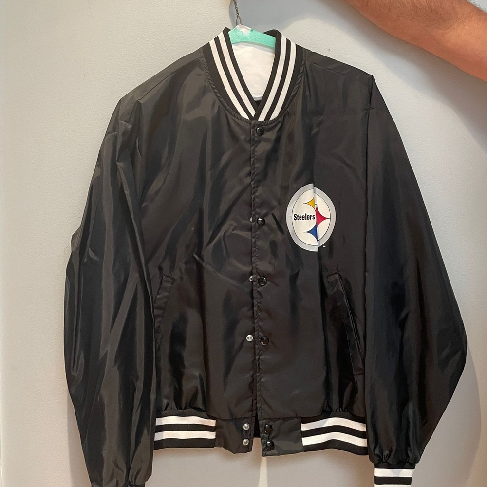 Vintage 80's 90's Swingster Pittsburgh STEELERS nylon bomber wind breaker